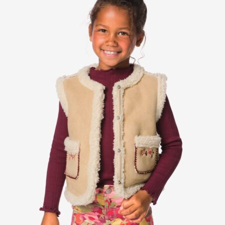 HEMA Kindervest imitatiebont ecru (ecru) | HEMA