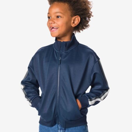 HEMA Kindervest sweat cardigan donkerblauw (donkerblauw) | HEMA