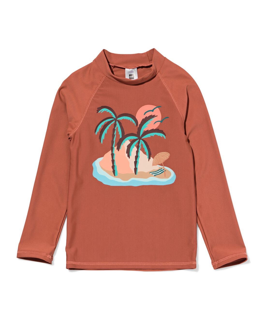 HEMA Kinderzwemshirt UPF40+ palmbomen bruin (bruin) | HEMA
