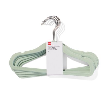 HEMA Kledinghanger klein velours mint - 6 stuks | HEMA