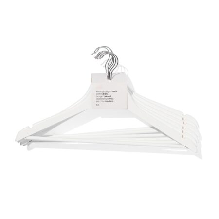 HEMA Kledinghangers wit hout - 6 stuks | HEMA