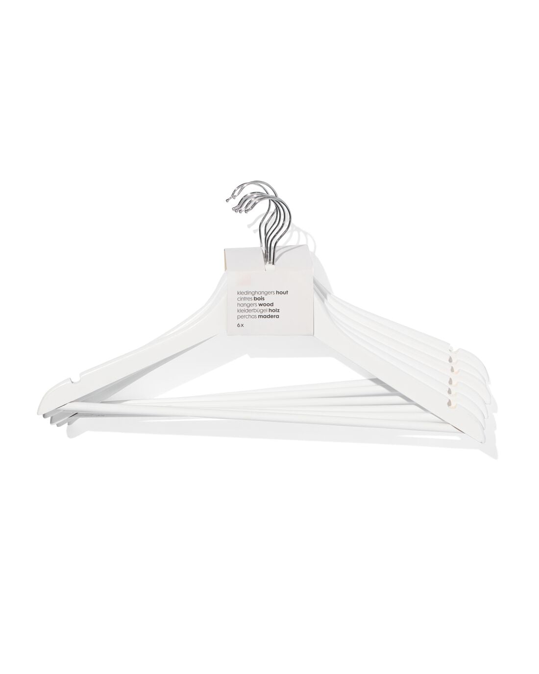 HEMA Kledinghangers wit hout - 6 stuks | HEMA