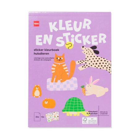 HEMA Kleurboek A5 met stickers huisdieren | HEMA