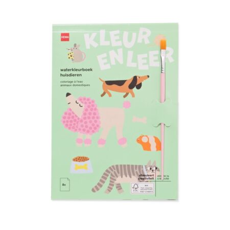 HEMA Kleurboek met kwast huisdieren | HEMA
