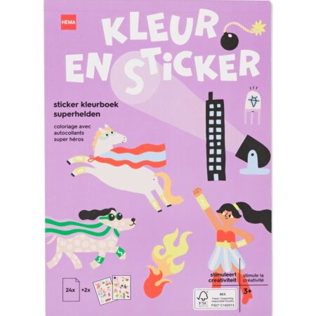 HEMA Kleurboek met stickers A5 superhelden | HEMA