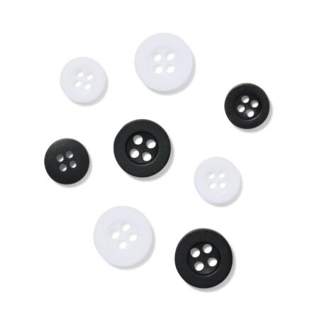 HEMA Knopenset zwart-wit - 8 stuks (zwart/wit) | HEMA