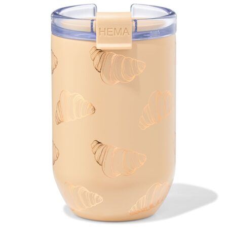 HEMA Koffiebeker to go 350ml rvs croissant (beige) | HEMA