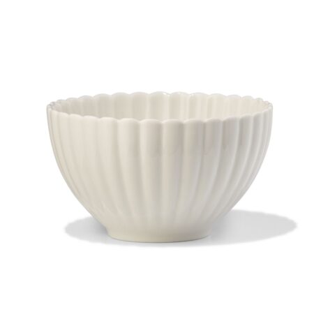 HEMA Kom Ø12cm Trend aardewerk wit bloem (wit) | HEMA