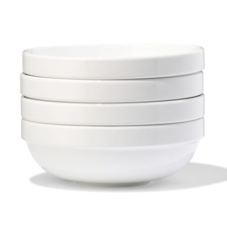 HEMA Kom Ø15cm Alledag porselein wit - 4 stuks (wit) | HEMA