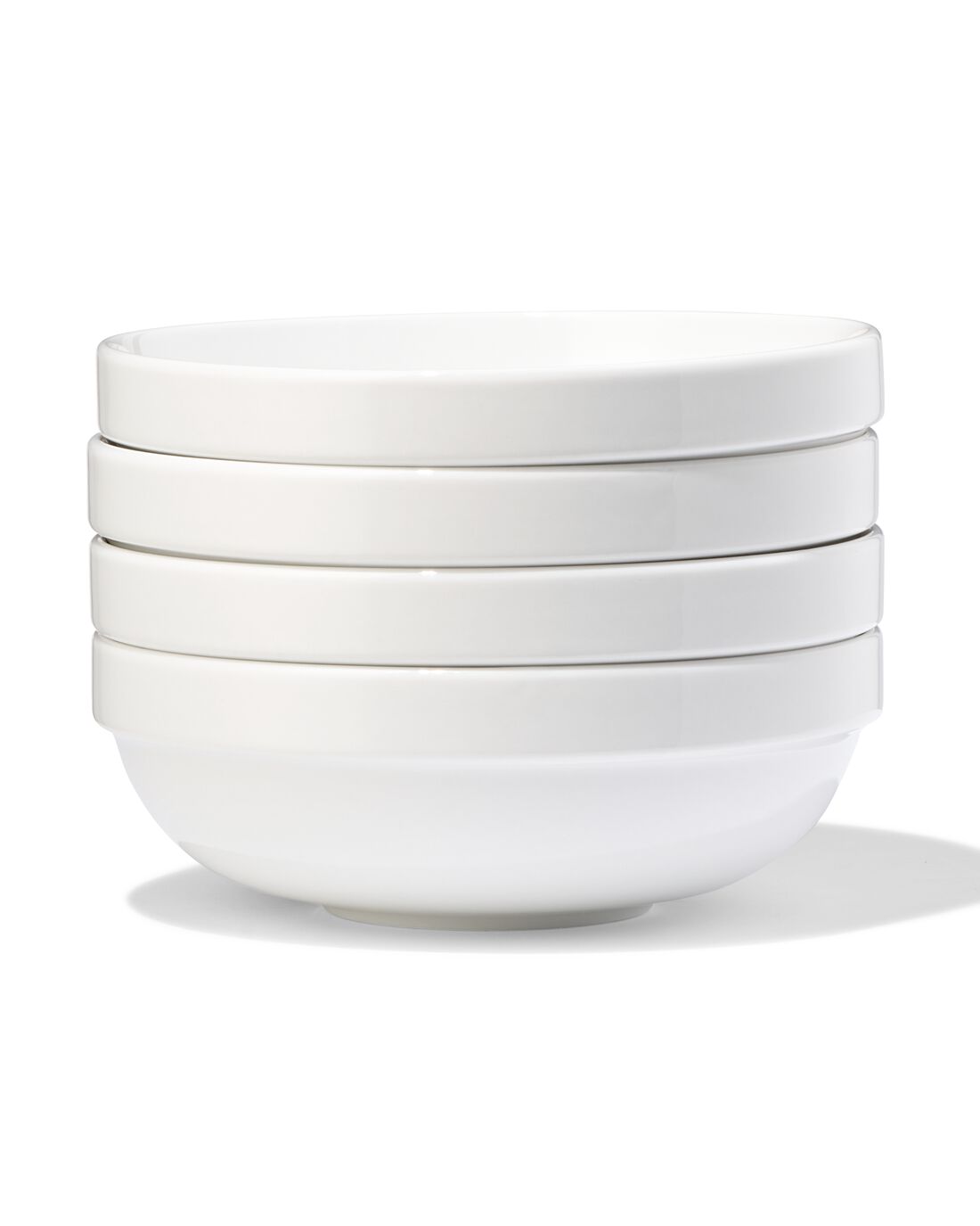 HEMA Kom Ø15cm Alledag porselein wit - 4 stuks (wit) | HEMA