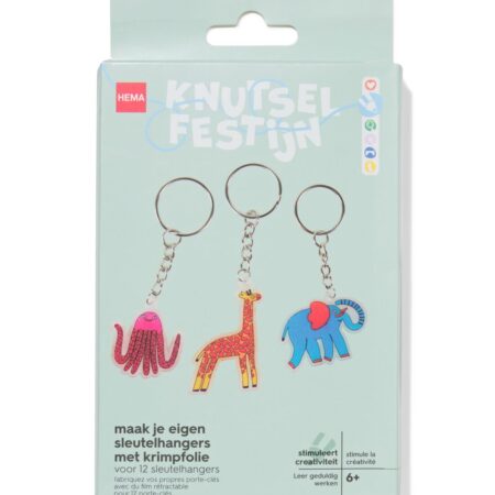 HEMA Krimpfolie sleutelhangerset dieren | HEMA