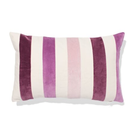 HEMA Kussenhoes 50x30cm velours strepen roze (roze) | HEMA