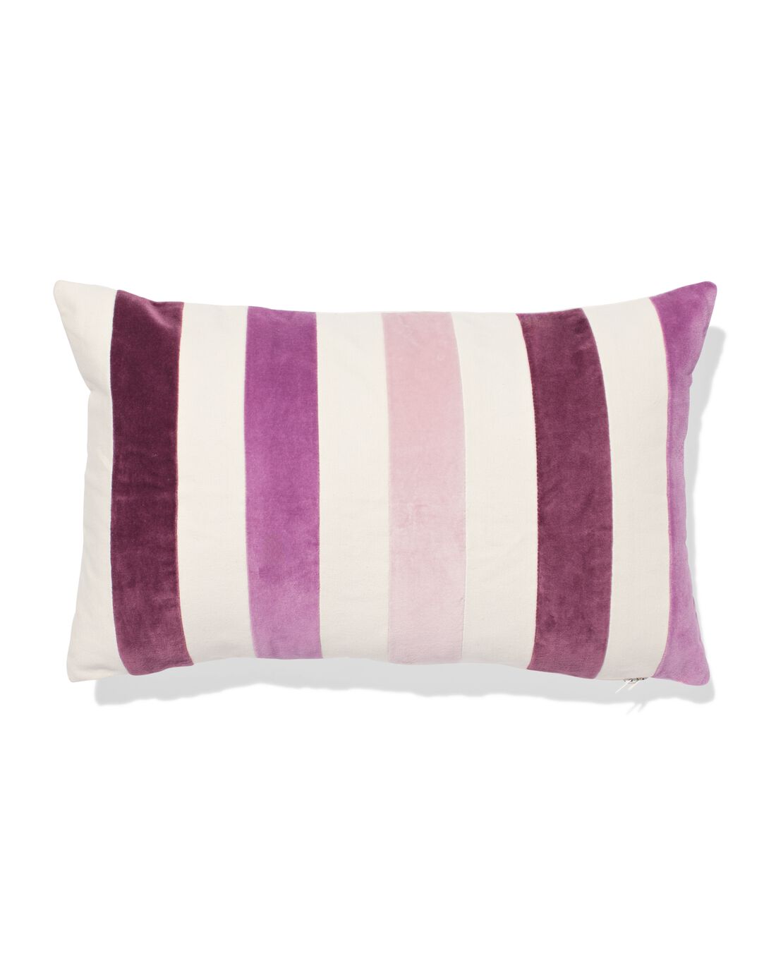 HEMA Kussenhoes 50x30cm velours strepen roze (roze) | HEMA