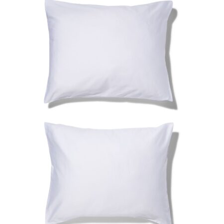 HEMA Kussenslopen 60x70cm hotel katoen satijn wit - 2 stuks (wit) | HEMA