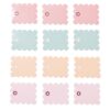Labels 8x6.5cm pastel - 12 stuks