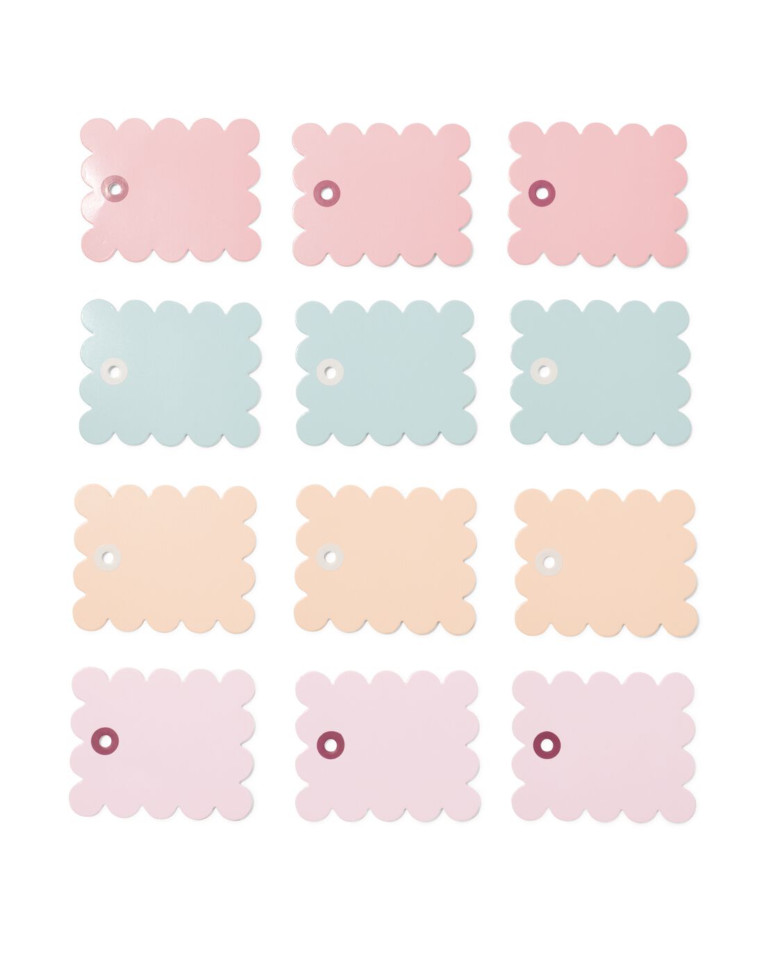Labels 8x6.5cm pastel - 12 stuks