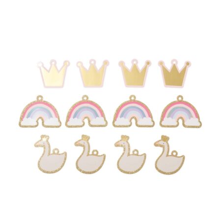 Labels 9.5x13cm prinses - 12 stuks (roze)
