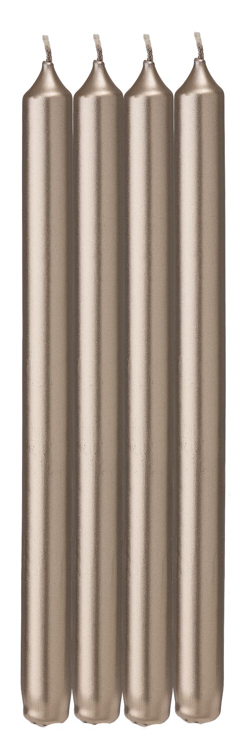 HEMA Lange huishoudkaarsen Ø2.2x29 champagne - 4 stuks (champagne) | HEMA