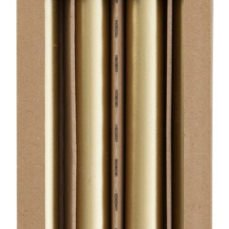 HEMA Lange huishoudkaarsen Ø2.2x29 goud - 4 stuks (goud) | HEMA