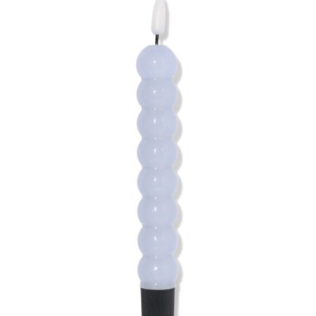 HEMA Led-dinerkaars ⌀2.3x20cm ribbel lichtblauw (lichtblauw) | HEMA