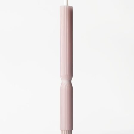 Led-dinerkaars ⌀2.3x29cm ribbel strepen naturel