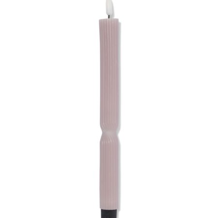 HEMA Led-dinerkaars ⌀2.3x29cm ribbel strepen naturel (naturel) | HEMA