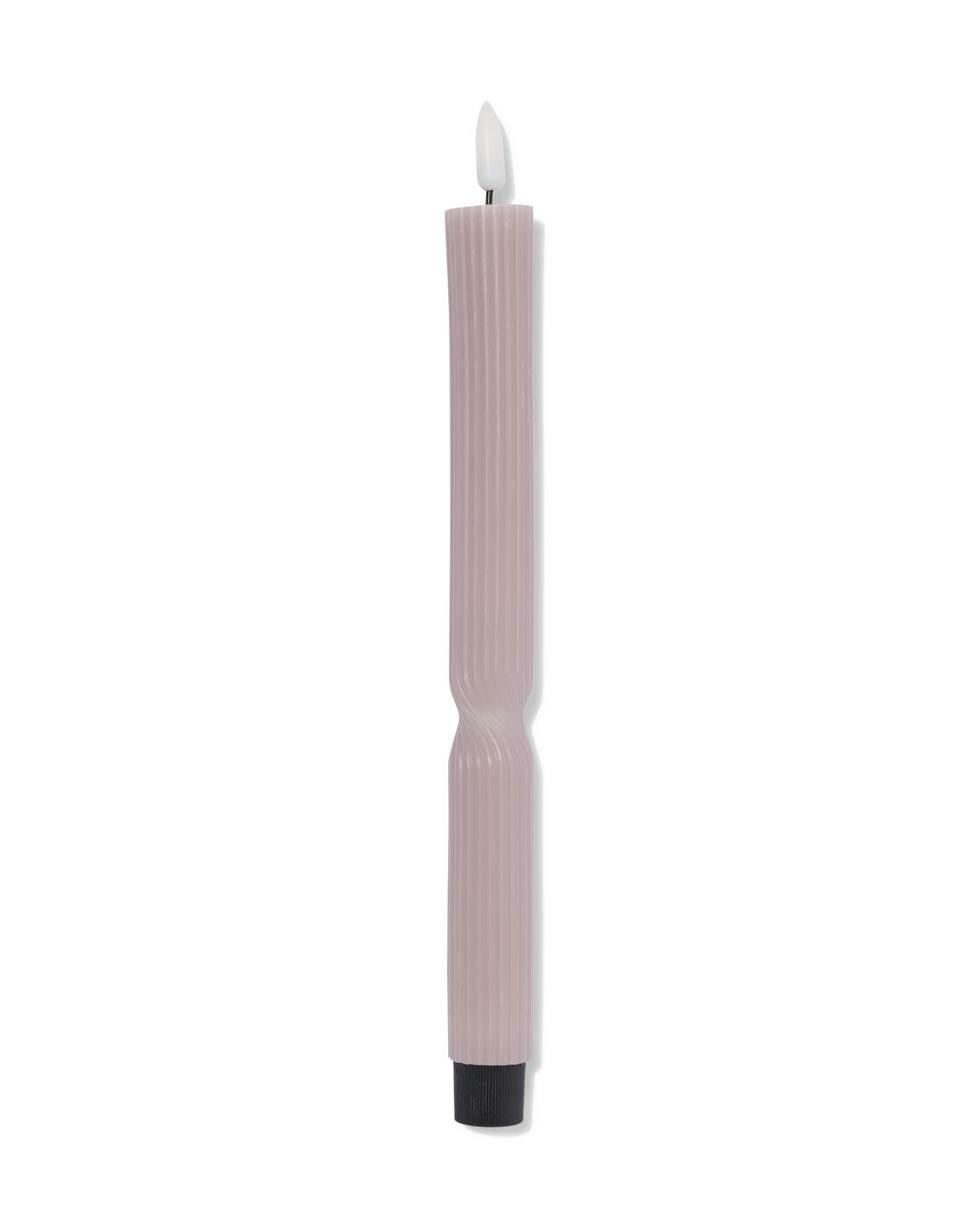 HEMA Led-dinerkaars ⌀2.3x29cm ribbel strepen naturel (naturel) | HEMA