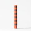 Led dinerkaars ⌀2.5x18.4cm strepen bruin-oranje (donkeroranje)