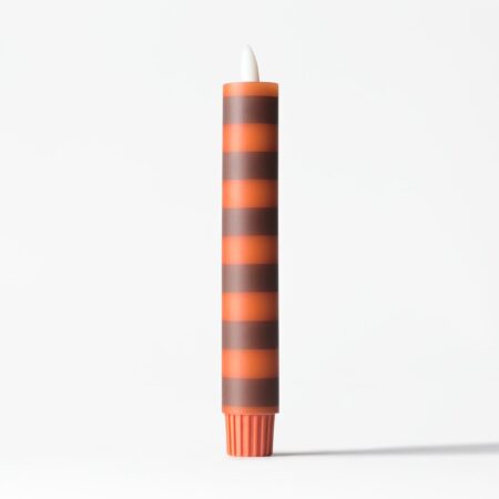 Led dinerkaars ⌀2.5x18.4cm strepen bruin-oranje (donkeroranje)