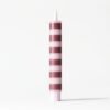 Led dinerkaars ⌀2.5x18.4cm strepen roze-aubergine (roze)
