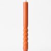 Led-dinerkaars ⌀2.5x27.3cm ribbel oranje (donkeroranje)