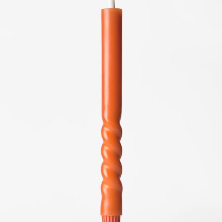 Led-dinerkaars ⌀2.5x27.3cm ribbel oranje (donkeroranje)