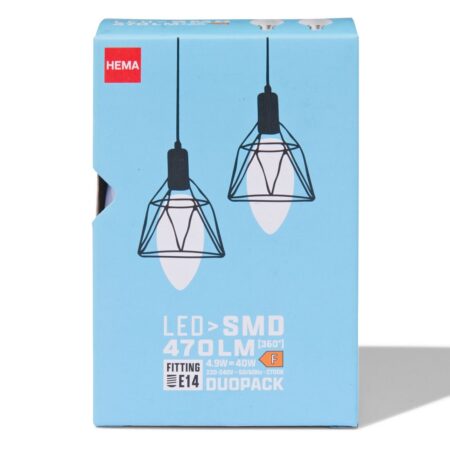 Led kaars smd E14 2.9W 470lm - 2 stuks