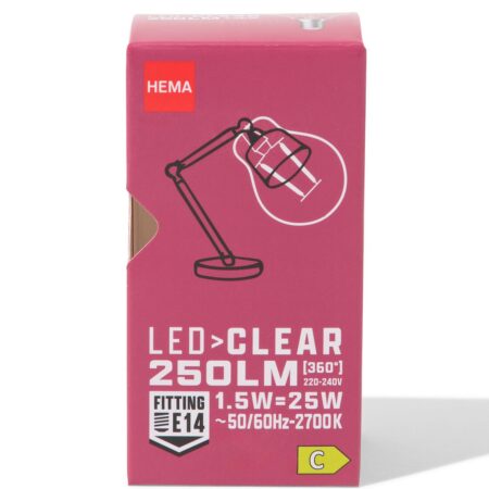 HEMA Led kogel clear E14 1.5W 250lm | HEMA