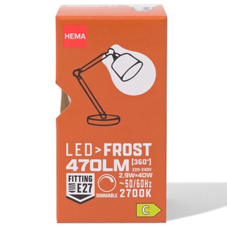 HEMA Led kogel frost E27 2.9W 470lm dim | HEMA