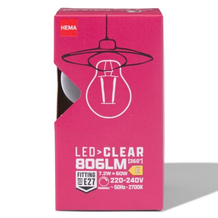 HEMA Led peer clear E27 4.9W 806lm dim | HEMA