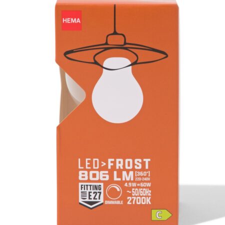 HEMA Led peer glass frost E27 4.9W 806lm dim | HEMA