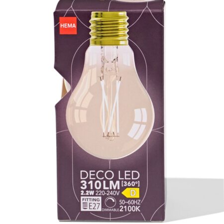 Led peer goud E27 4W 310lm dim