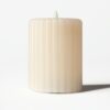 Led stompkaars ⌀7.5x10cm ribbel lichtgeel