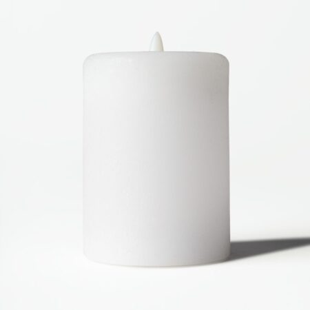 Led stompkaars ⌀7.5x10cm rustiek wit