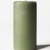 Led stompkaars ⌀7.5x15cm rustiek groen