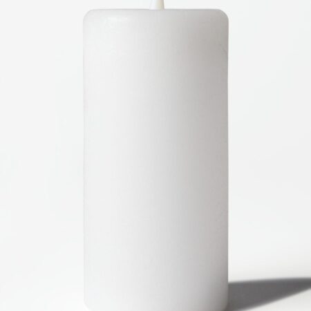 Led stompkaars ⌀7.5x15cm rustiek wit