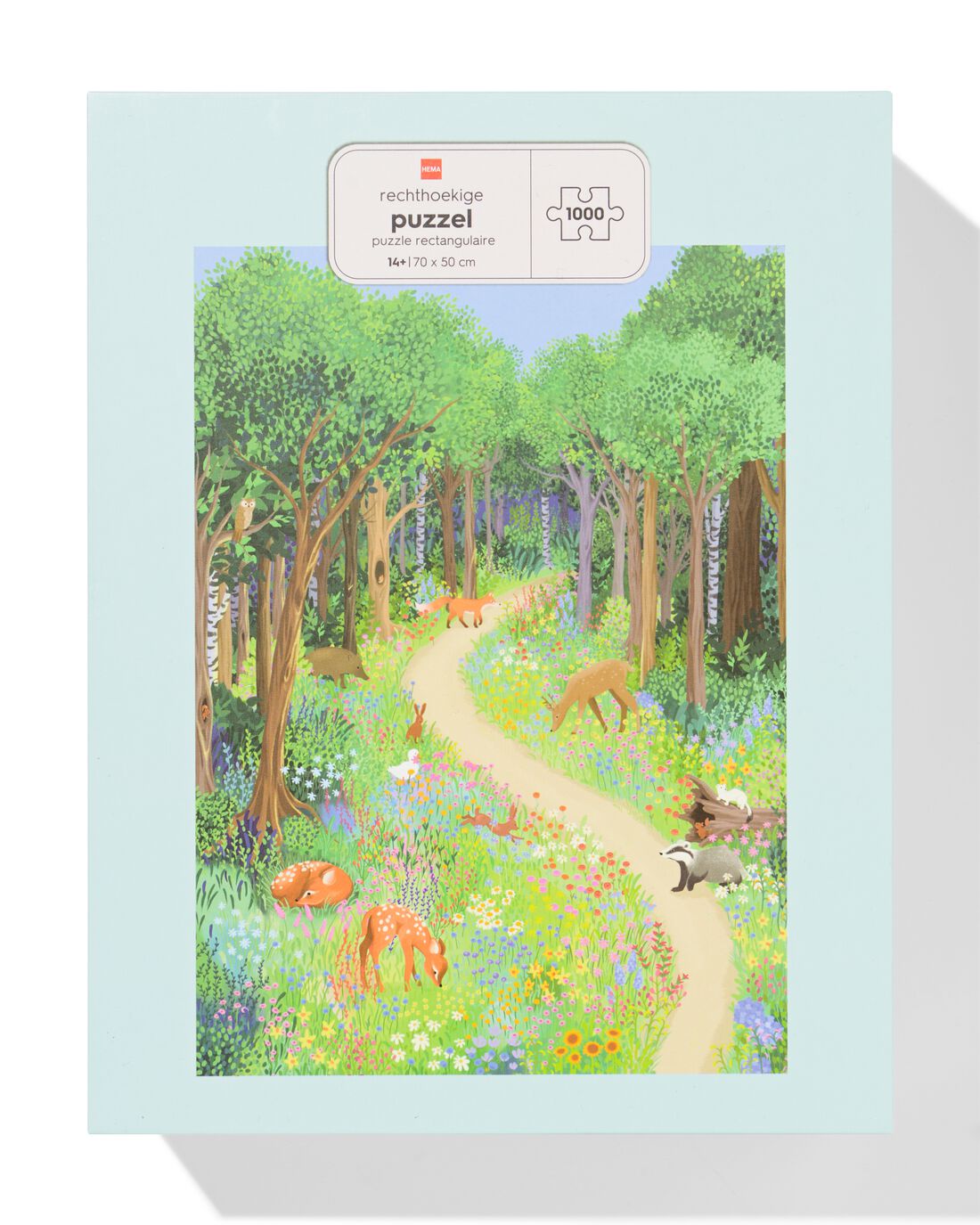 HEMA Legpuzzel 70x50cm 1000 stukjes boswandeling met dieren | HEMA