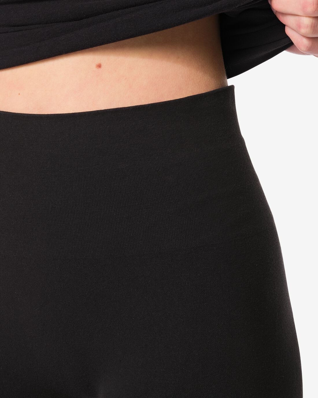 HEMA Licht corrigerende biker hoge taille naadloos katoen zwart (zwart) | HEMA