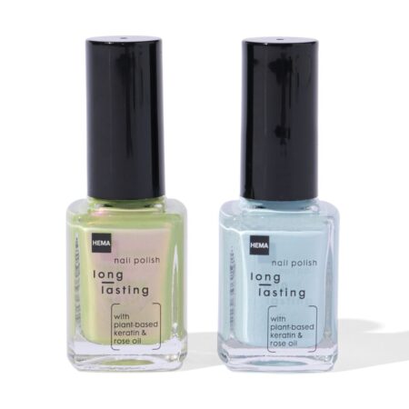 HEMA Long lasting nagellak set blauw groen 2-delig | HEMA