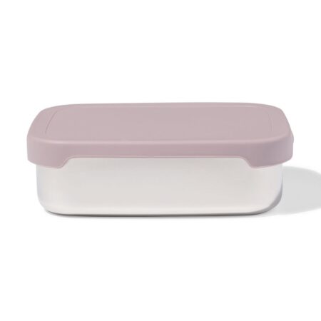 HEMA Lunchbox 14.3x18.9x5.8cm rvs donkerroze (donkerroze) | HEMA