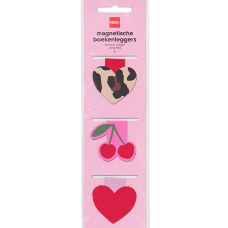 HEMA Magnetische boekenleggers hartjes - 3 stuks (multicolor) | HEMA