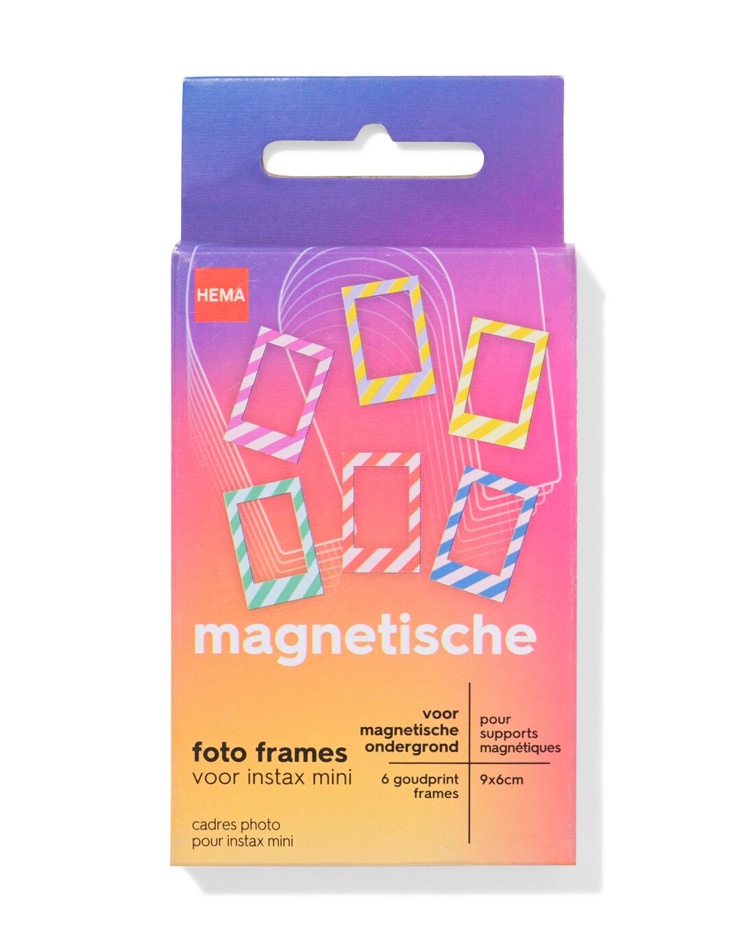 HEMA Magnetische fotoframes streep - 6 stuks | HEMA