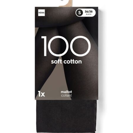 Maillot katoen 100 denier zwart