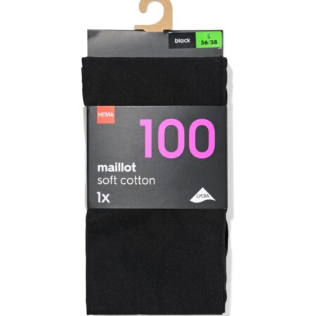 HEMA Maillot katoen 100 denier zwart (zwart) | HEMA
